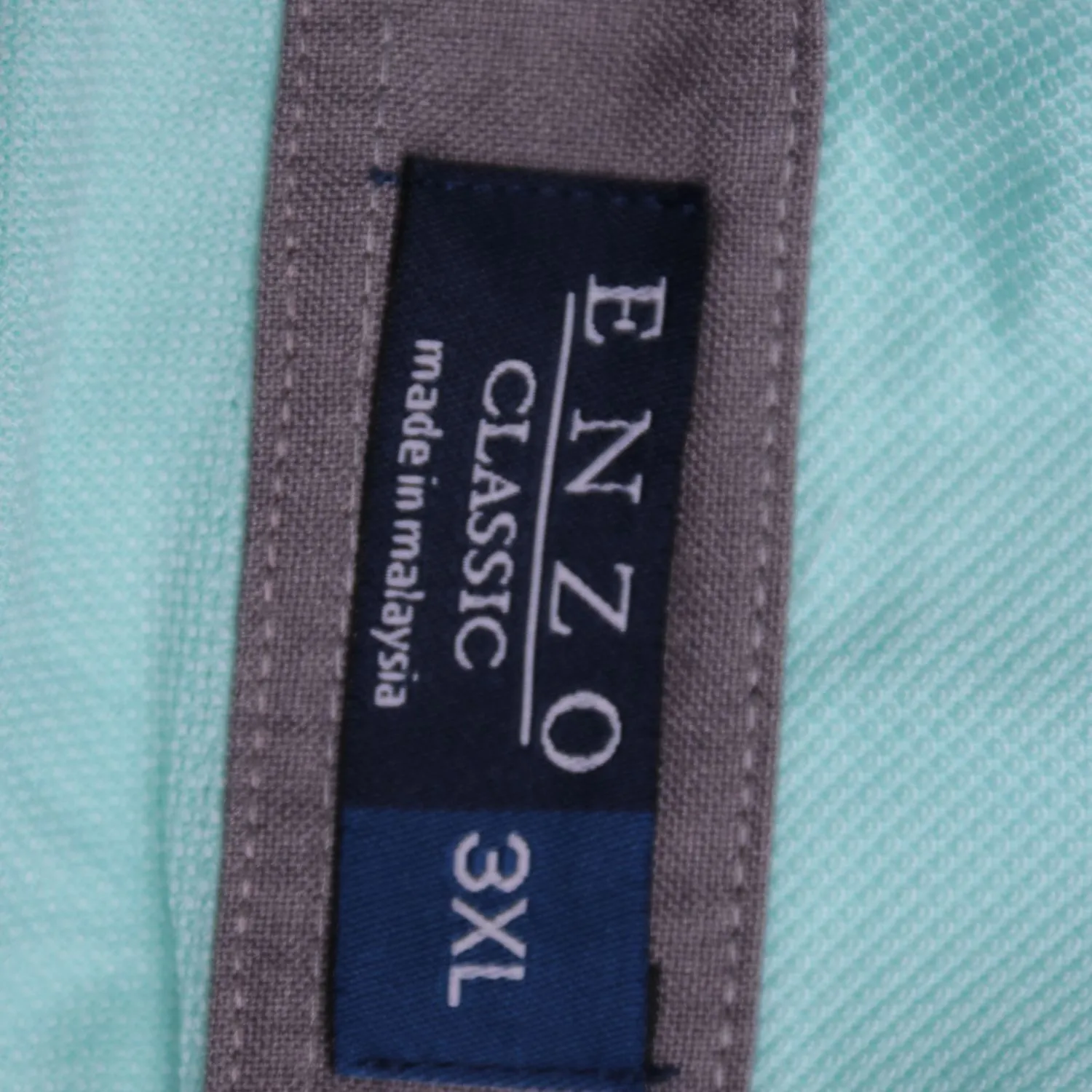 Бирюзовое поло ENZO Classic с вышивкой, размер 60 (3XL)